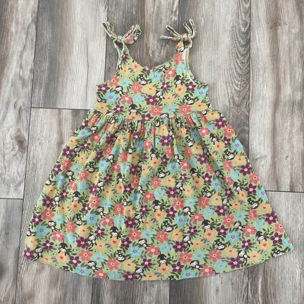 Gymboree Girls Vintage Y2K Monkey & Floral Print Sun Dress (6)